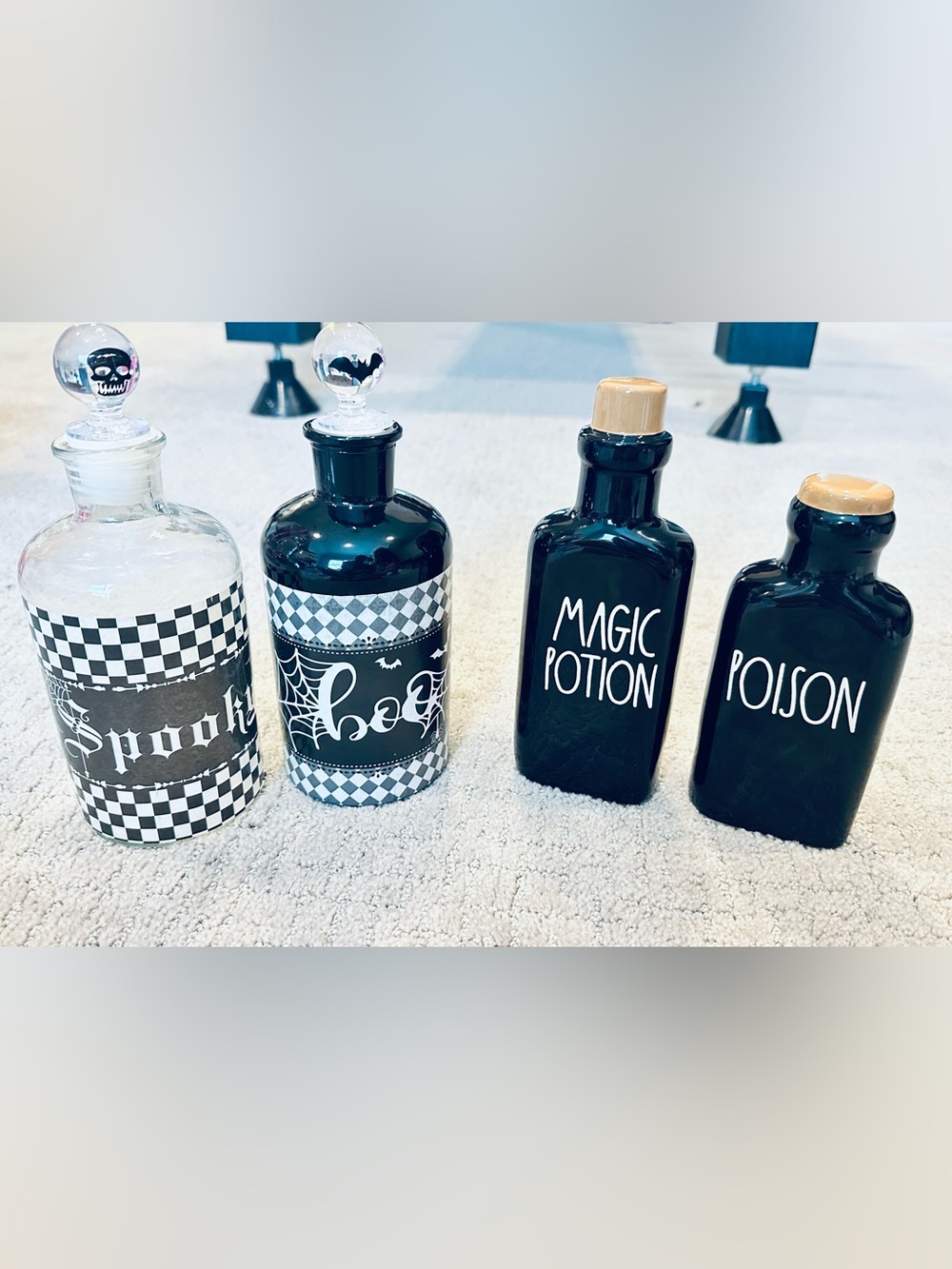Halloween Potion Bottle Decor Set Rae Dunn Magic Potion Poison Spooky Boo